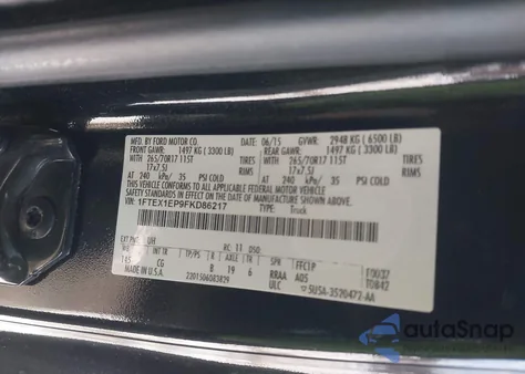 2015 Ford F-150 Xl z USA, uszkodzony, nr VIN 1FTEX1EP9FKD86217